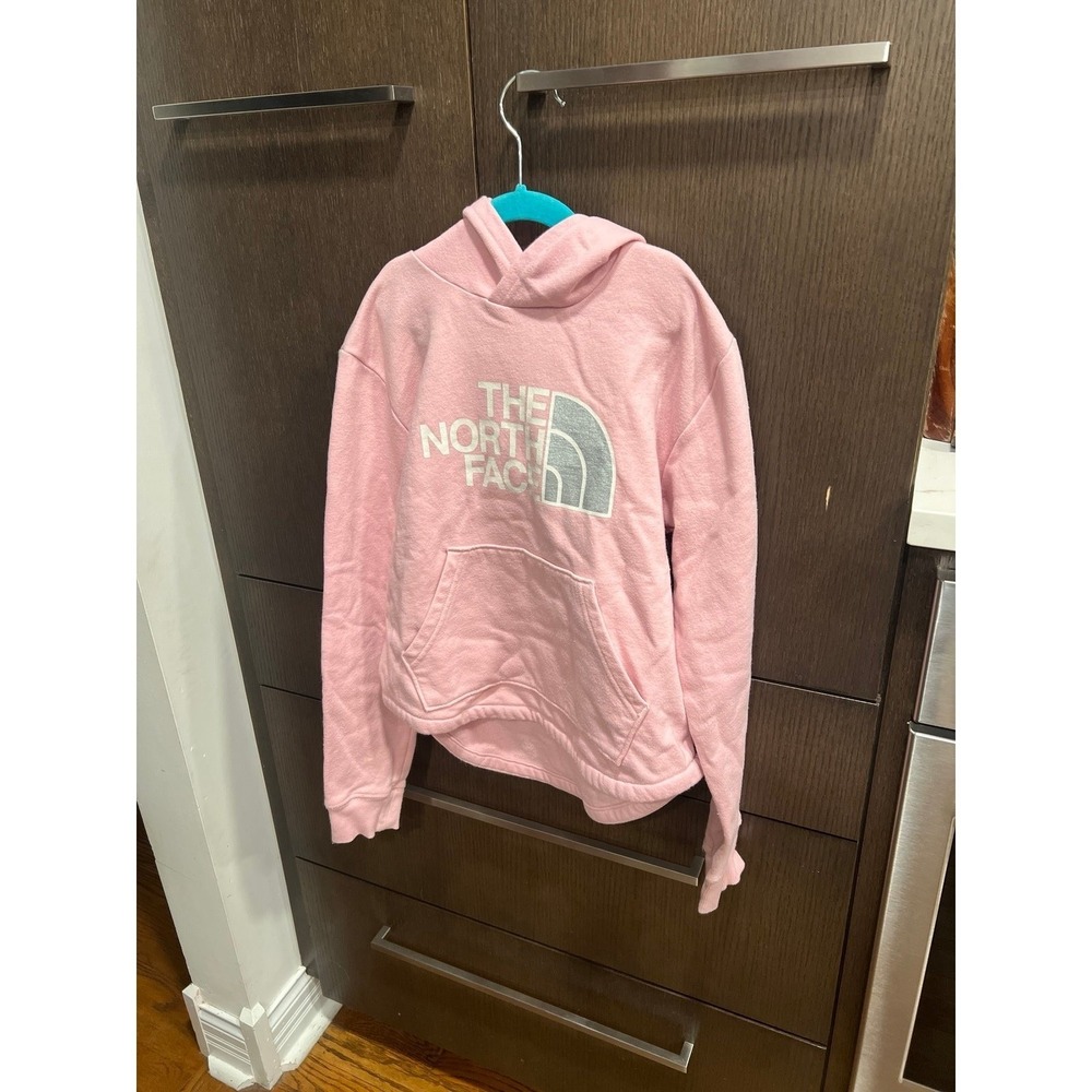 North Face pink hoodie glitter shimmer girls size large